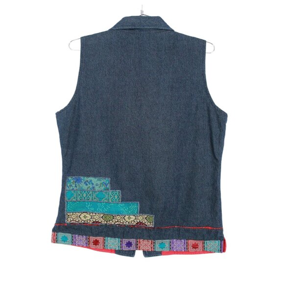 Coldwater Creek Vintage Patchwork Denim Vest - Picture 2 of 14